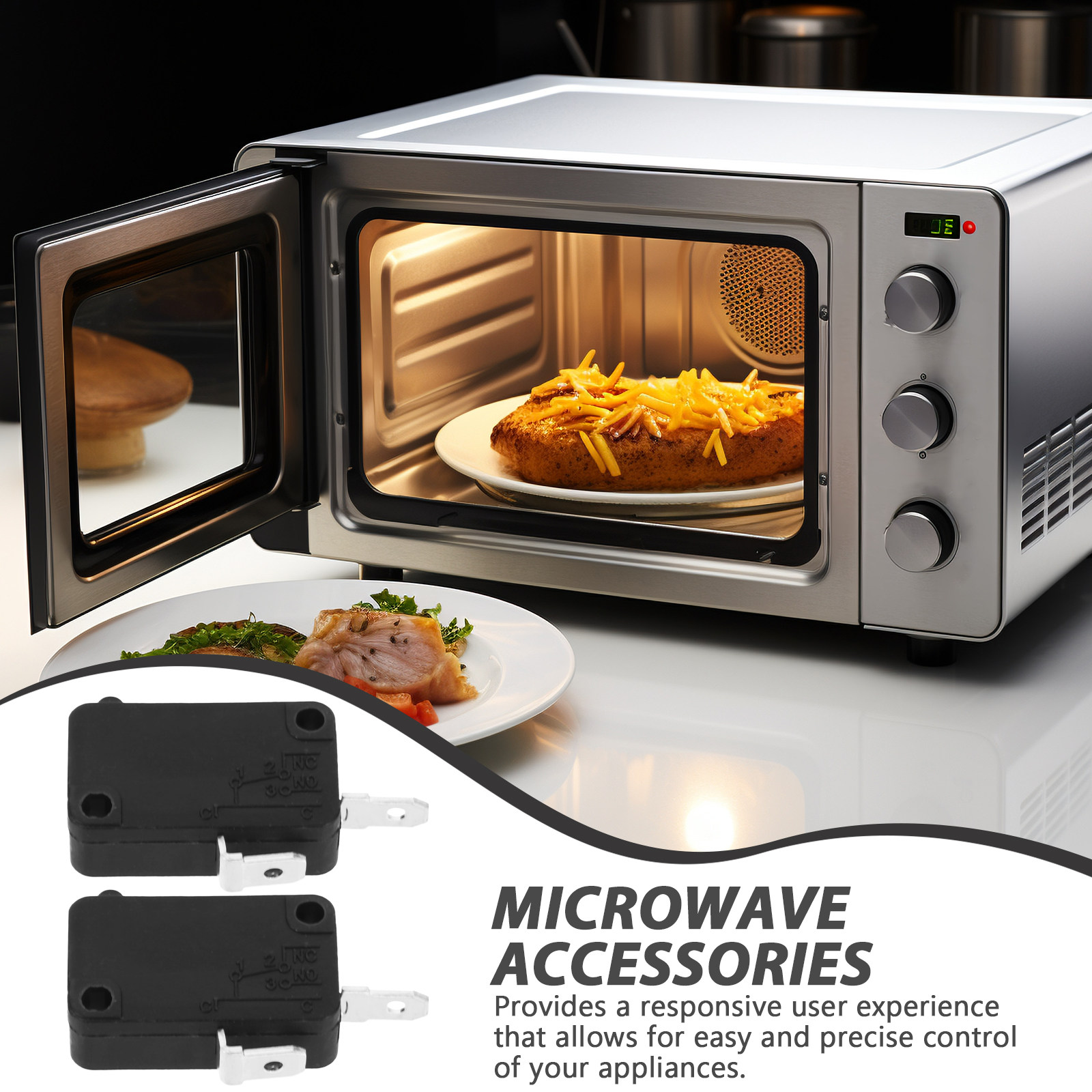 Microwave Oven - 2 unidades de microinterruptor universal normalmente