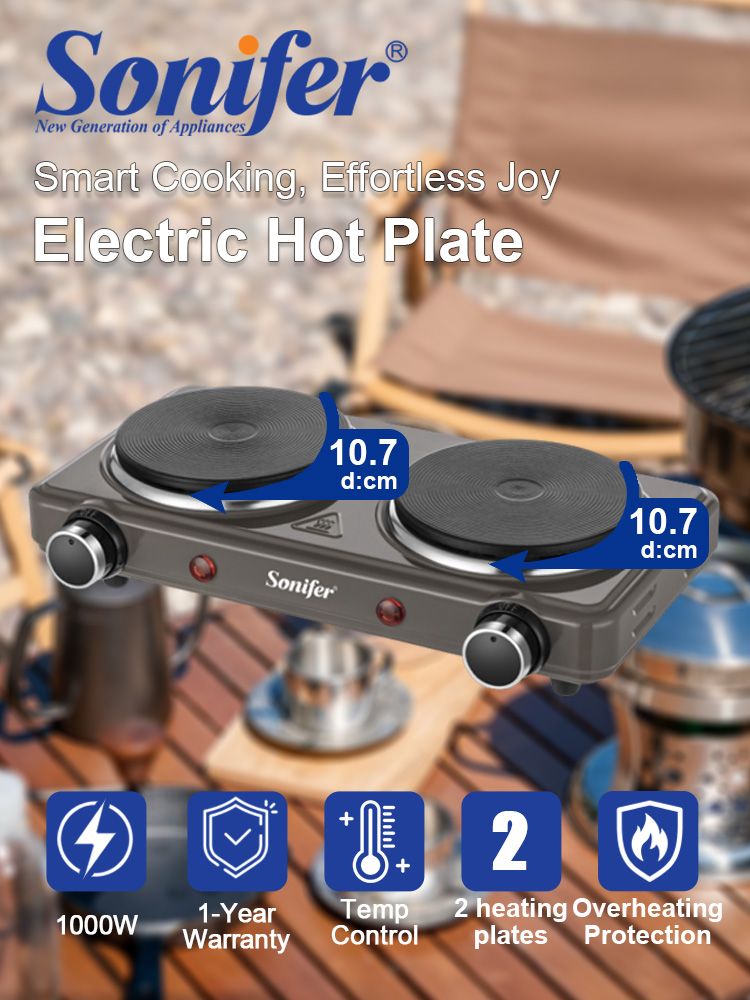 Induction Cooktop Portable - Estufa Eléctrica de Doble Quemador Sonifer